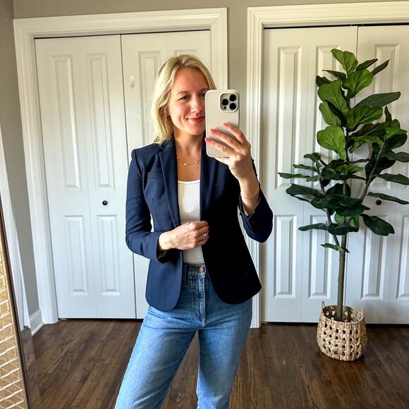 J. Crew Single-Breasted Long Sleeve Lined Casual Blazer Black 0 Petite - Picture 4 of 9